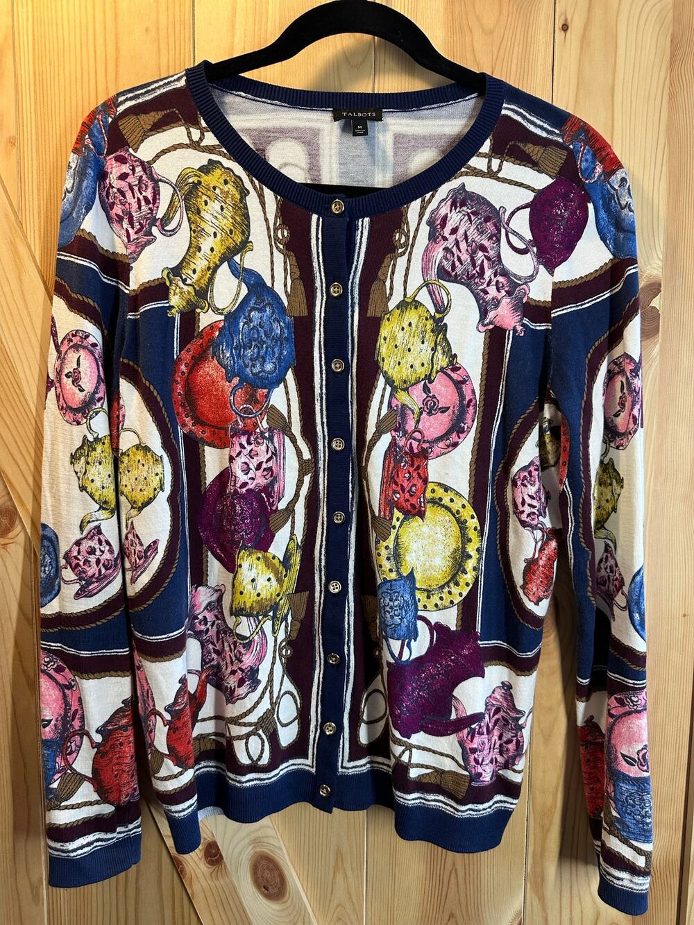 Talbots Women's Tea Party
Print Button-Front
Cardigan Sweater - Size M